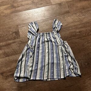 Justice Striped Knit Top in Blue and White